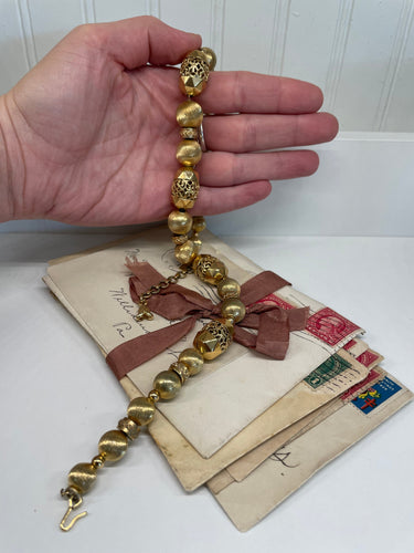 1960’s Monet Gold Beaded Necklace Bloomers and Frocks